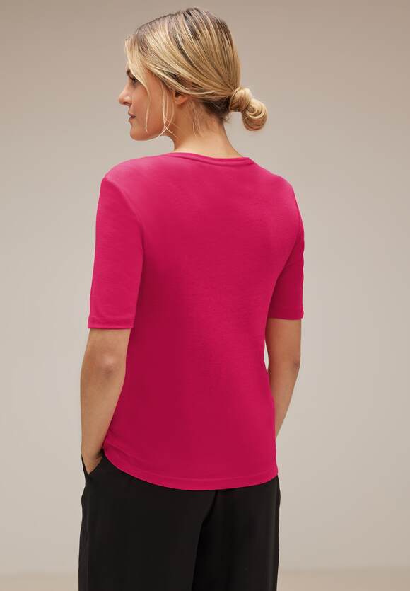 STREET ONE Shirt mit Karrée Ausschnitt Damen - Style Pania - Fiesta Pink | STREET  ONE Online-Shop