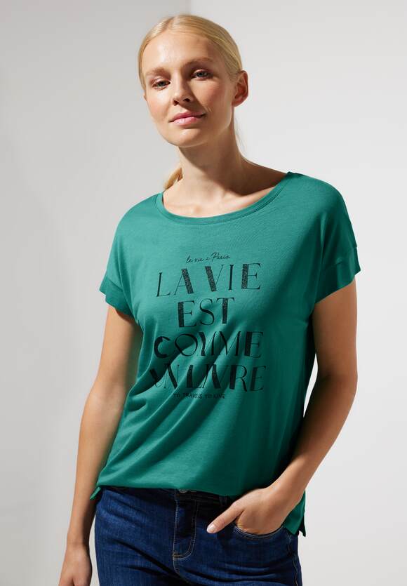 STREET ONE Green STREET Wording Partprint ONE Damen Shirt Lagoon - | Online-Shop