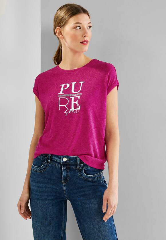 Partprint T-Shirt ONE - STREET Damen | Nu Pink Online-Shop ONE STREET mit