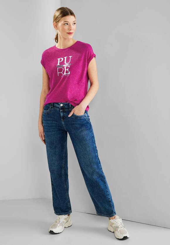 STREET ONE Shirt mit Partprint Pink STREET - ONE Damen Oasis | Online-Shop