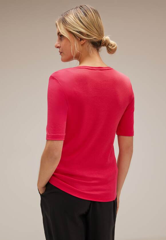STREET ONE Shirt mit Karrée Ausschnitt Damen - Style Pania - Fiesta Red | STREET  ONE Online-Shop