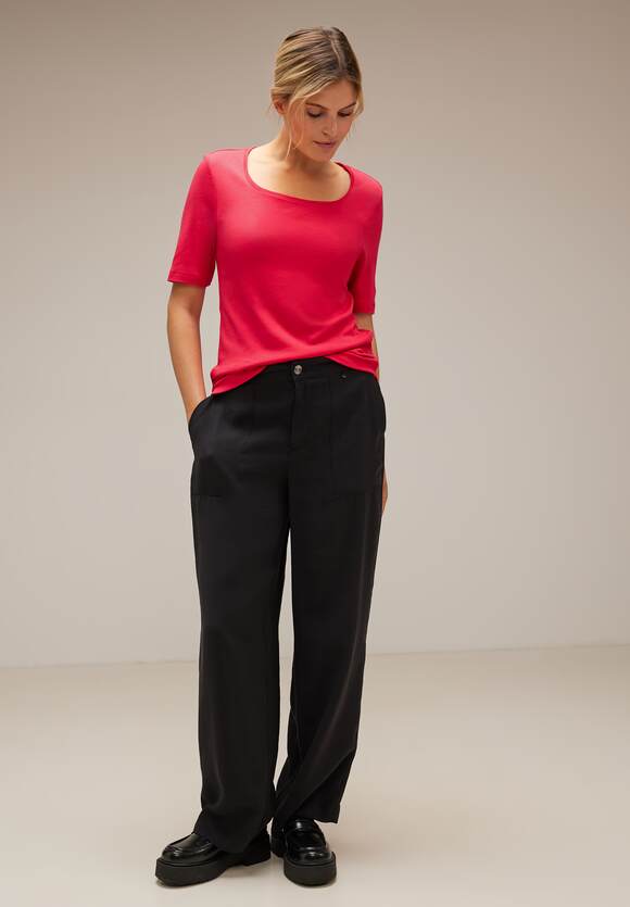 Pania Shirt ONE STREET Style Karrée Ausschnitt - - ONE mit | Online-Shop Damen Red Fiesta STREET