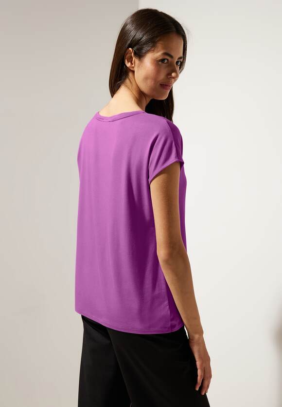 STREET ONE Shiny Materialmix Shirt Damen - Meta Lilac | STREET ONE  Online-Shop