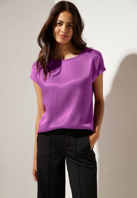 STREET ONE Shiny ONE Lilac | Damen Online-Shop Meta - Shirt STREET Materialmix