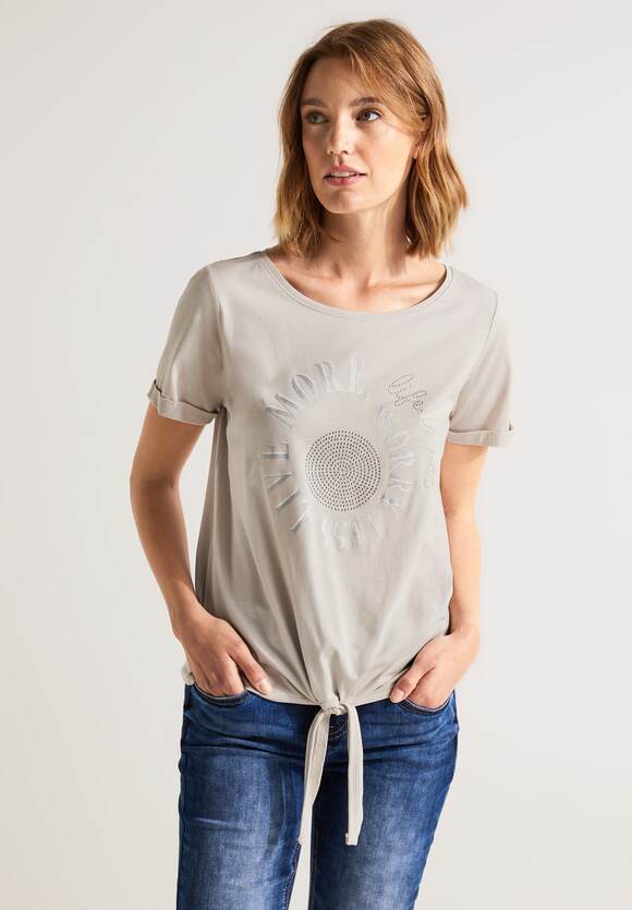 STREET ONE Shirt met met Smooth steentjes Sand STREET Dames Online-Shop print - Stone | ONE