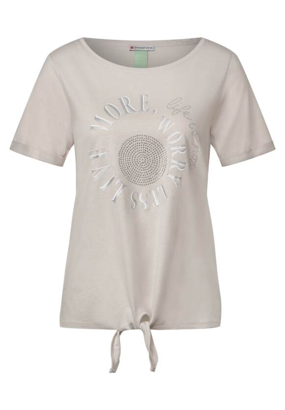 Sand Steinchen Shirt mit ONE Stone Smooth Print - ONE Online-Shop STREET | Damen STREET