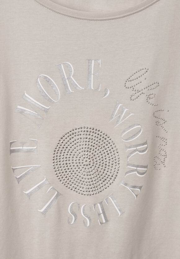 STREET ONE Shirt met Dames Stone STREET Sand Online-Shop print met steentjes Smooth ONE | 