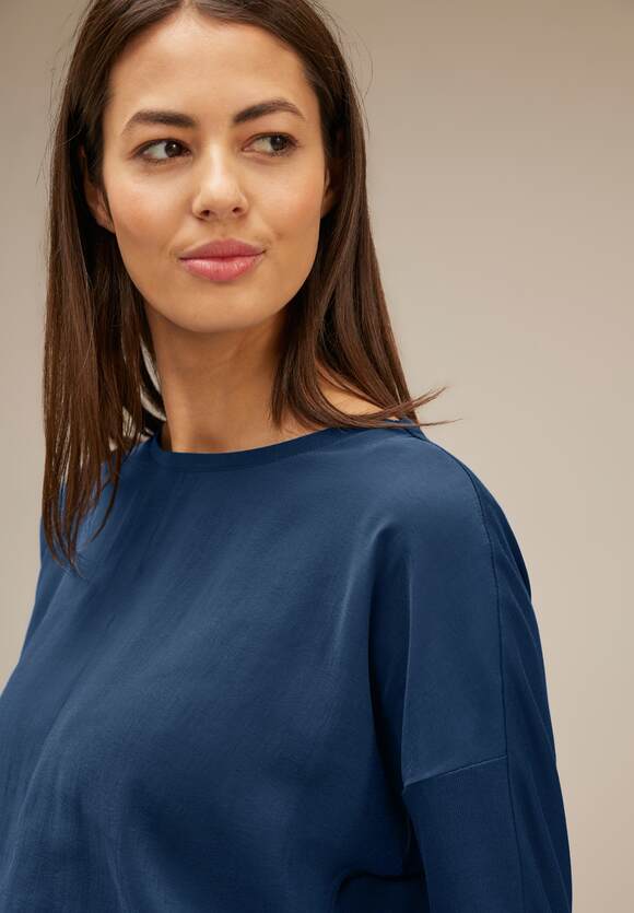 ONE - Materialmix | Damen STREET ONE Atlantic Blue Shirt STREET Online-Shop