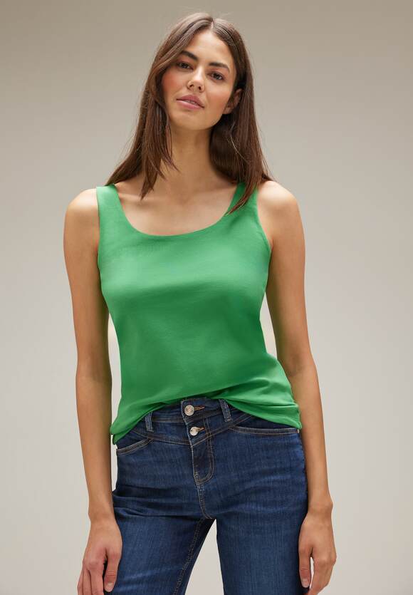 | STREET Style - Ärmelloses Gentle in Shirt ONE STREET Fresh ONE Damen Online-Shop Unifarbe - Green Gania