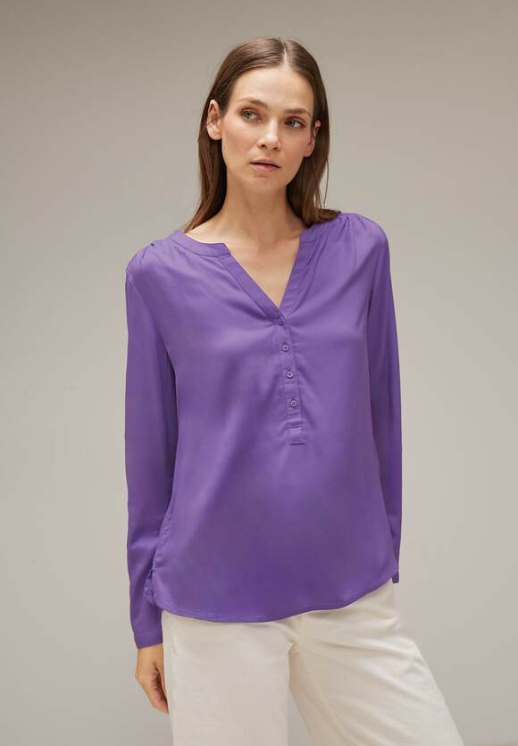 STREET ONE Basic Bluse Lilac Bamika Unifarbe Online-Shop in | ONE - Damen Style Lupine STREET 