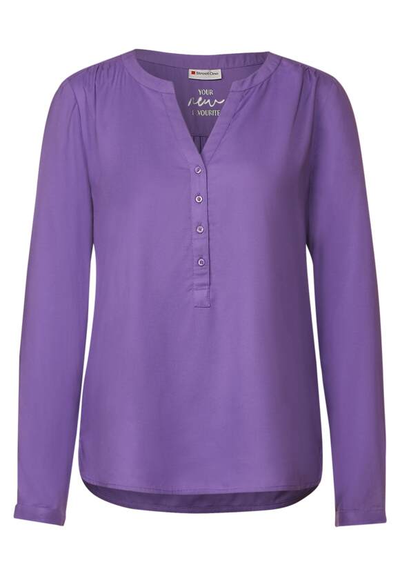 STREET ONE Basic Bluse in Unifarbe Damen - Style Bamika - Lupine Lilac | STREET  ONE Online-Shop | Blusenshirts