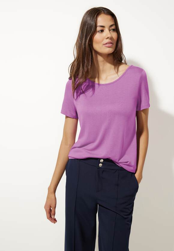 STREET ONE Shirt mit Schlitz im Nacken Damen - Meta Lilac | STREET ONE  Online-Shop
