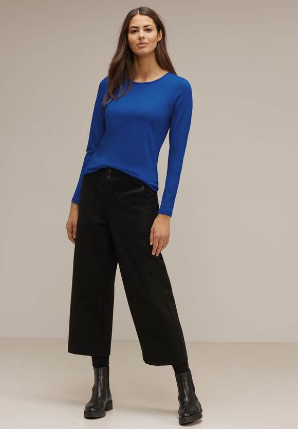 STREET ONE Basic Blue - Intense Damen Langarmshirt Online-Shop | ONE Gentle Fresh STREET