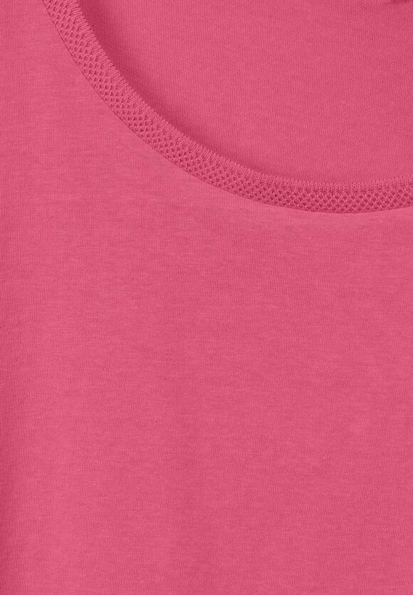 ONE Rose mit STREET - ONE T-Shirt Online-Shop Berry Damen Rippdetail STREET |