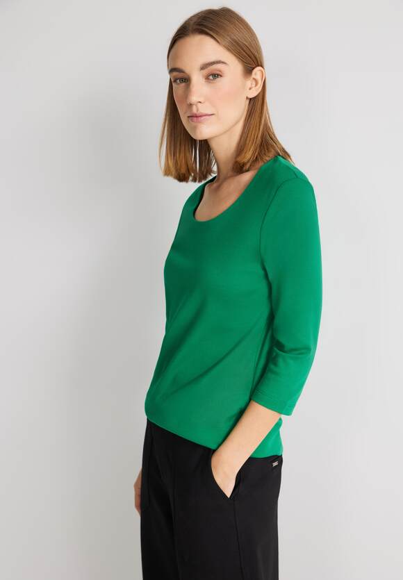 STREET ONE Damen Pania mit 3/4 Arm Style - ONE | Spring Basic Fresh Online-Shop T-Shirt Green - STREET