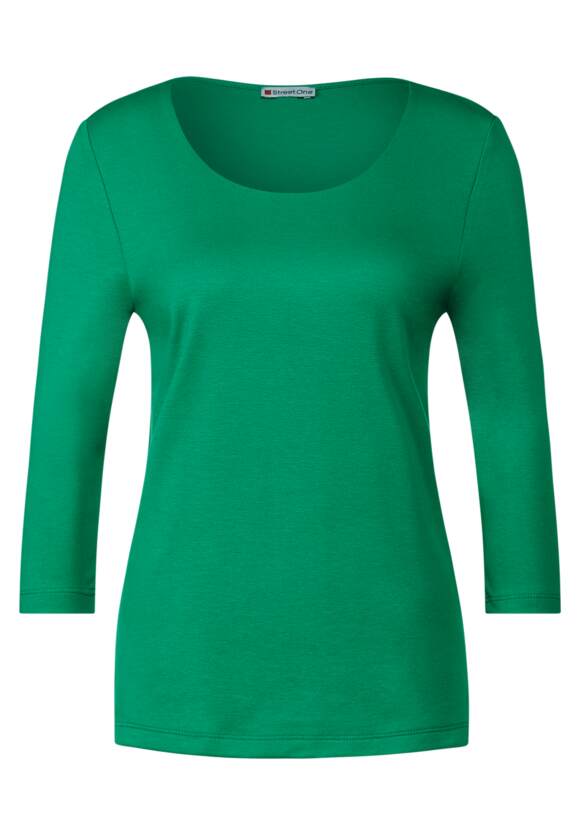 STREET ONE Basic T-Shirt mit 3/4 Arm Damen - Style Pania - Fresh Spring  Green | STREET ONE Online-Shop