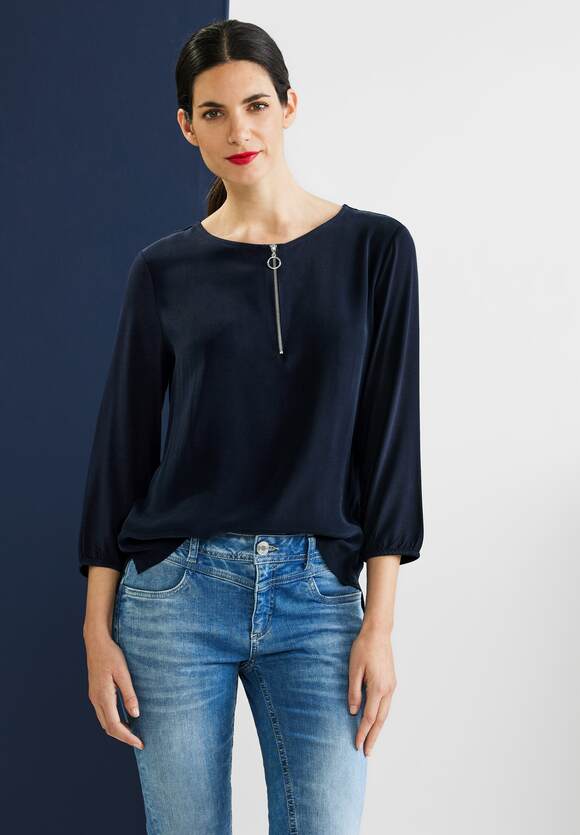 STREET | Online-Shop ONE STREET - Shirt Zipper mit ONE Deep Blue Damen