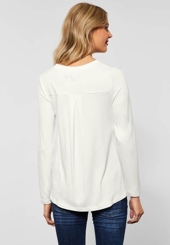 STREET ONE Softes Shirt Online-Shop White STREET mit - Damen Off ONE | Rückenfalte