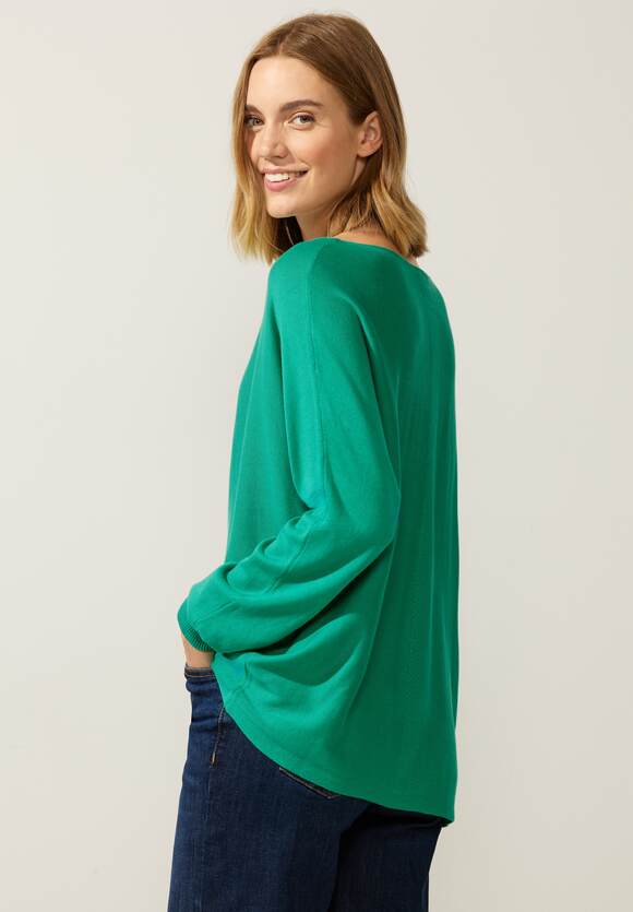 STREET Online-Shop Dark Style Cameo Pullover - Noreen Green Damen STREET ONE in Unifarbe - | ONE