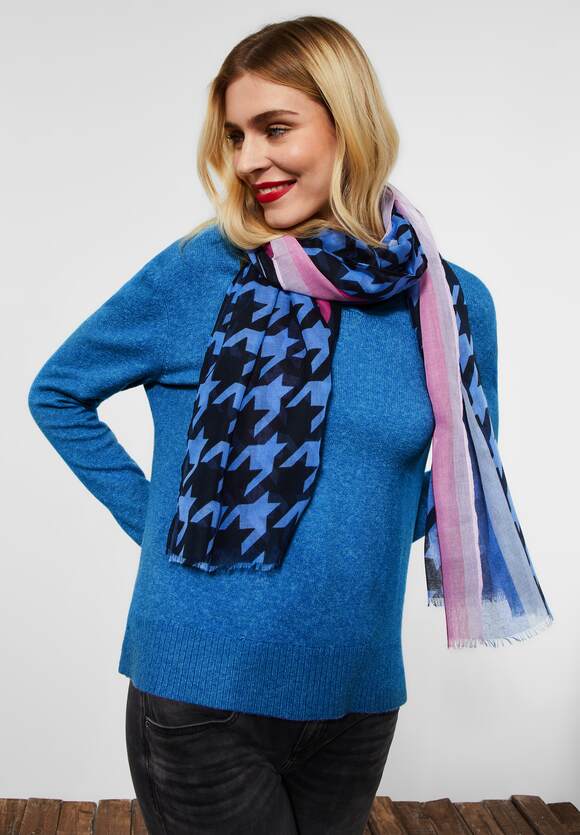 STREET ONE Pullover mit V-Ausschnitt Damen - Lapis Blue Melange | STREET ONE  Online-Shop