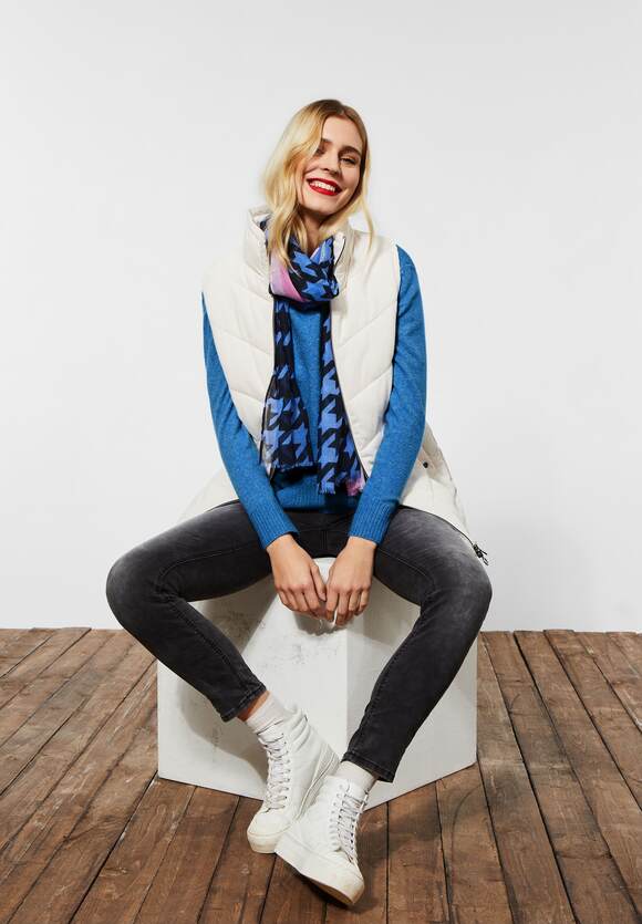 Pullover mit Blue | Lapis STREET Damen ONE V-Ausschnitt - Online-Shop Melange ONE STREET