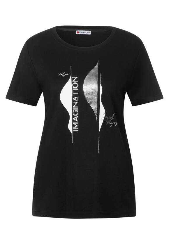 STREET ONE T-Shirt mit Partprint ONE Damen STREET | Online-Shop - Black