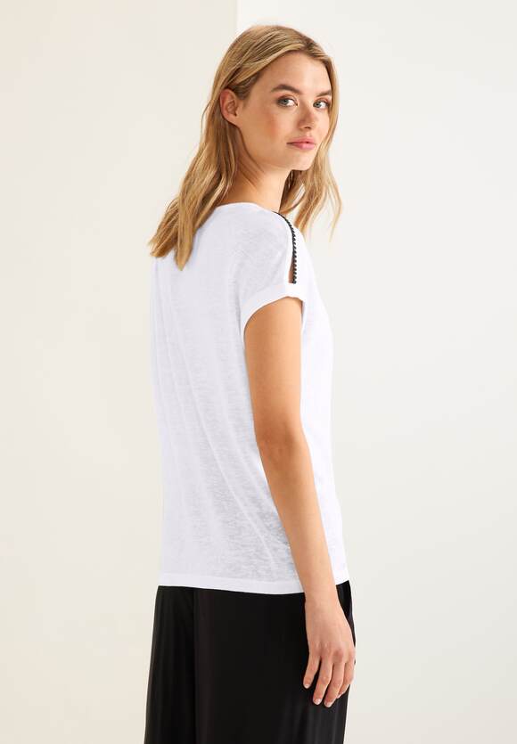 STREET ONE T-Shirt mit White | Damen STREET Stickereidetails - Online-Shop ONE