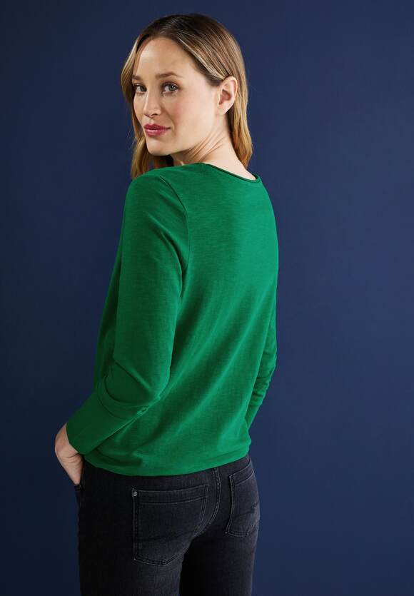 STREET ONE Basic Langarmshirt Damen - Style Mina - Brisk Green | STREET ONE  Online-Shop