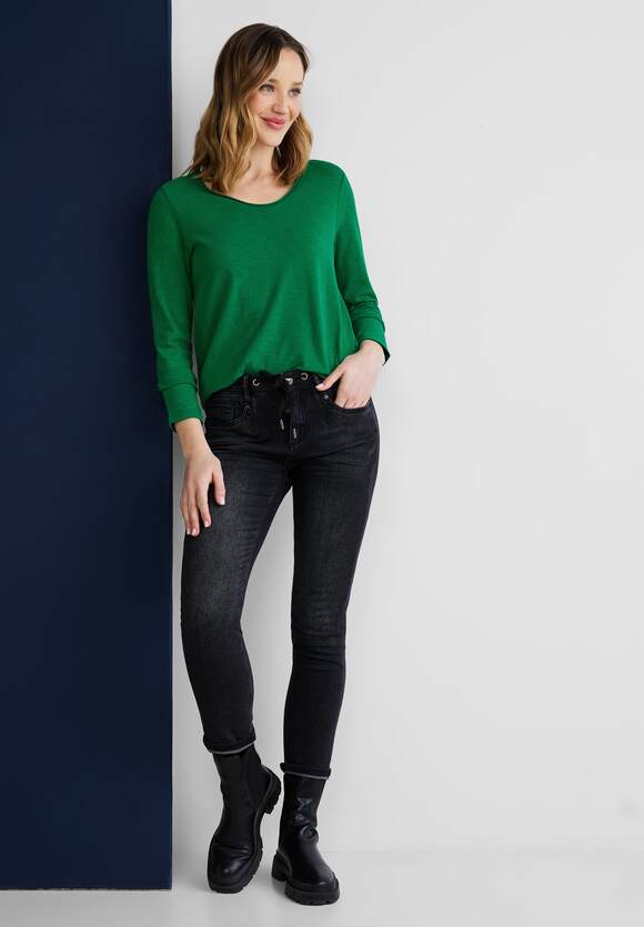 STREET ONE STREET Brisk Green Online-Shop | ONE Basic - Damen Mina Style Langarmshirt 
