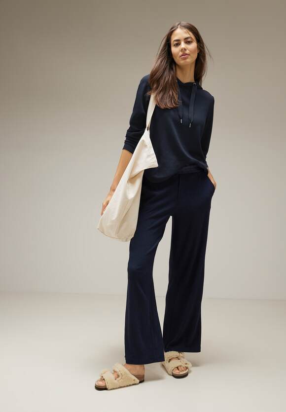 STREET ONE Jacquard Shirt Damen Style Ellen - Deep STREET - | Blue ONE Teal Online-Shop