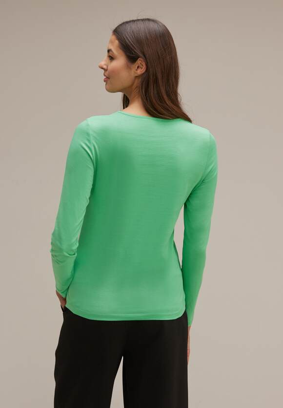 STREET ONE Basic Green - Light Langarmshirt Spring | ONE STREET Online-Shop Damen