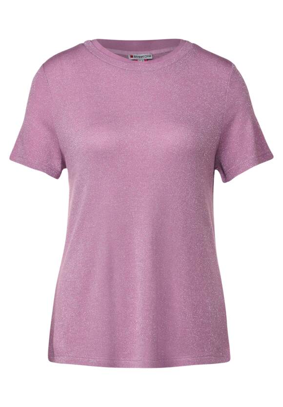 STREET ONE Glinsterend T-shirt Dames - Soft Meta Lilac | STREET ONE  Online-Shop