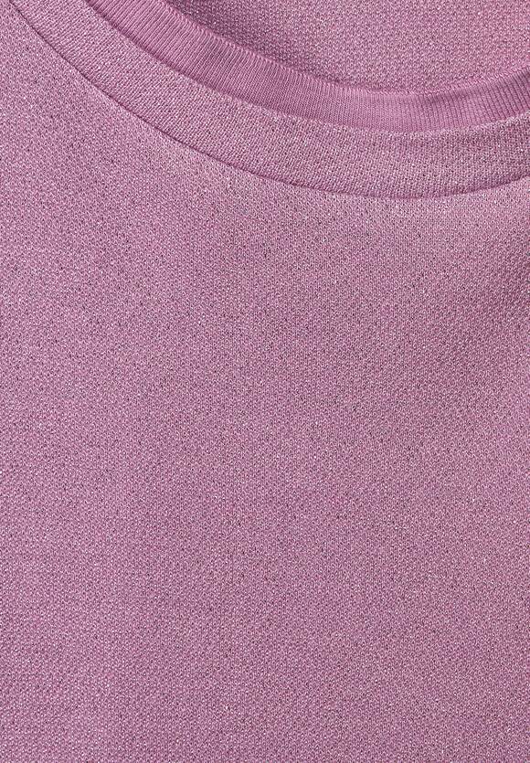 STREET ONE Glinsterend T-shirt Dames - Soft Meta Lilac | STREET ONE  Online-Shop