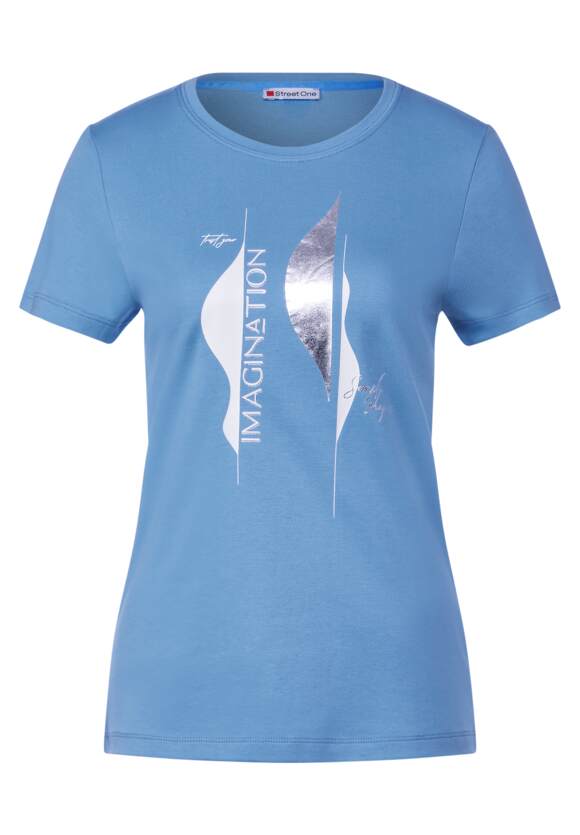 STREET ONE mit Online-Shop Blue Spring Damen | Light STREET T-Shirt Partprint ONE 