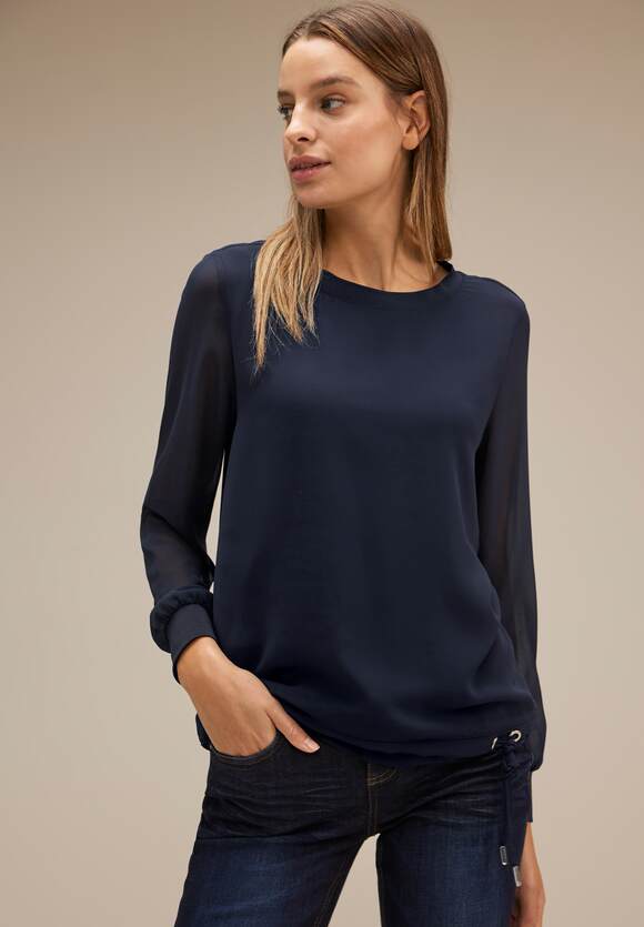 Deep - Basic Langarmshirt | ONE ONE Online-Shop STREET STREET Blue Damen
