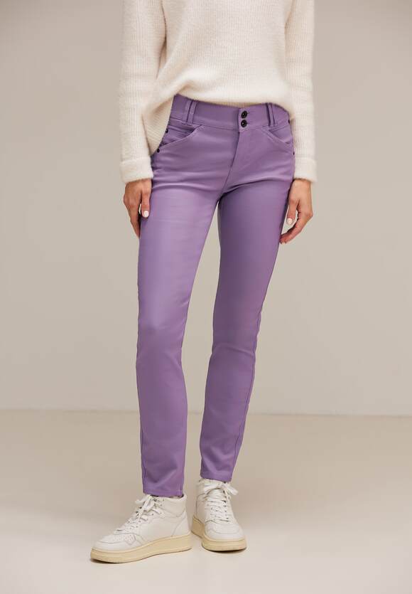 STREET ONE Slim Fit ONE mit Coating - STREET York Lupine | Hose Damen - Online-Shop Dusty Lilac Style