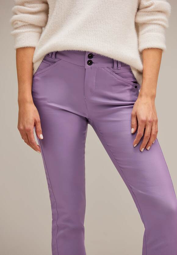 STREET ONE Slim Fit Hose | Online-Shop Lilac ONE York Damen Coating Style - mit Dusty Lupine STREET 
