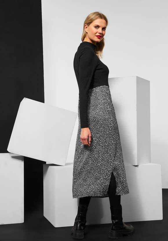 STREET ONE Midi Kleid mit Print Damen - Black | STREET ONE Online-Shop