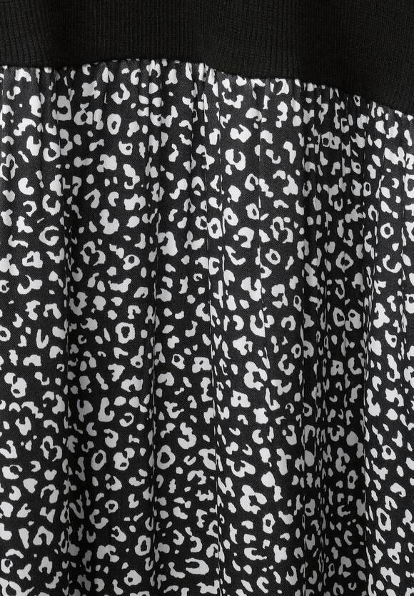 Black STREET Print - Damen Kleid Midi ONE Online-Shop ONE mit STREET |