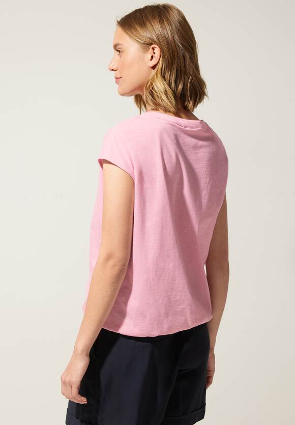 STREET ONE T-Shirt mit Knopfleiste Damen - Light Berry Rose | STREET ONE  Online-Shop