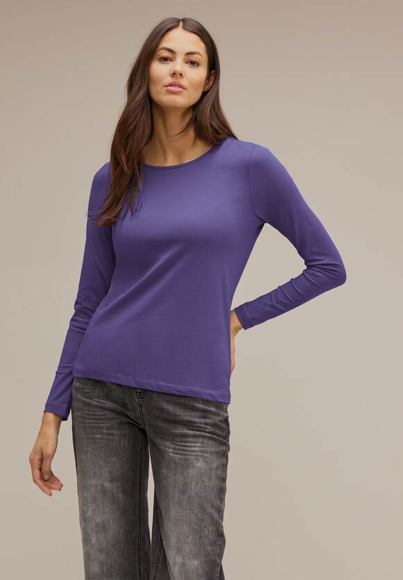 STREET ONE Shirt in Unifarbe Online-Shop STREET Lilac ONE Style Damen Pure - Pania - Soft 