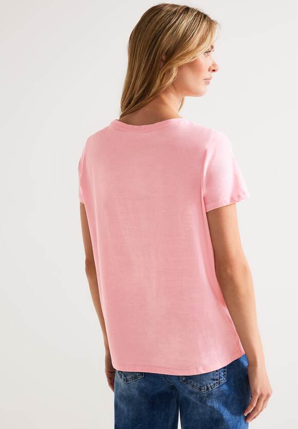 STREET ONE Colorblock Partprint Shirt Damen - Light Berry Rose | STREET ONE  Online-Shop