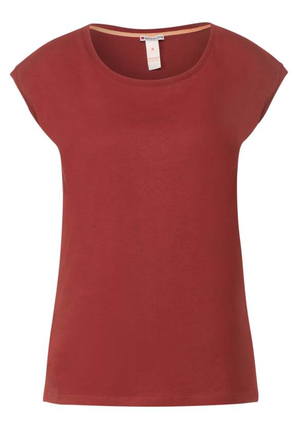 Top-Management-Position STREET ONE T-Shirt mit Rippdetail Online-Shop Foxy - Damen Red ONE STREET 