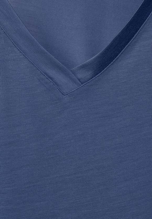 STREET ONE Softes Basic T-Shirt Damen - Lake Blue | STREET ONE Online-Shop
