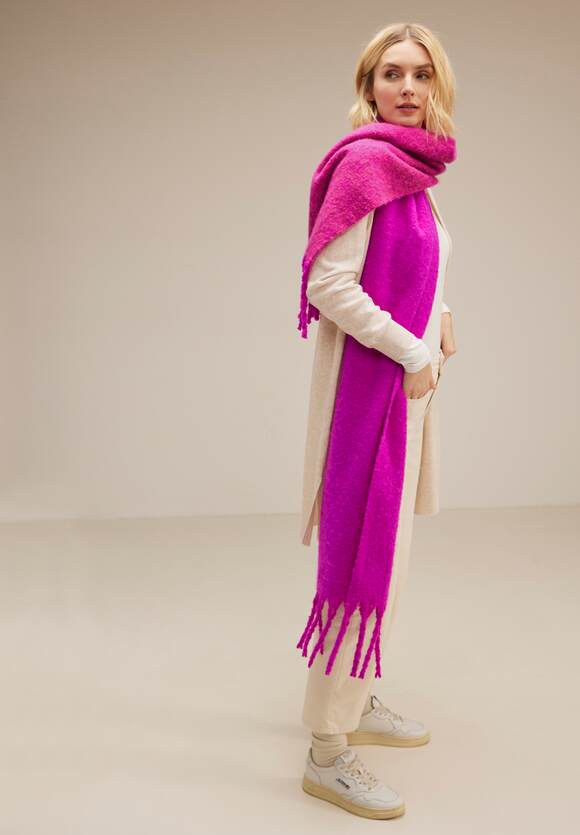 STREET ONE Farbenfroher Longschal Damen - Bright Cozy Pink | STREET ONE  Online-Shop