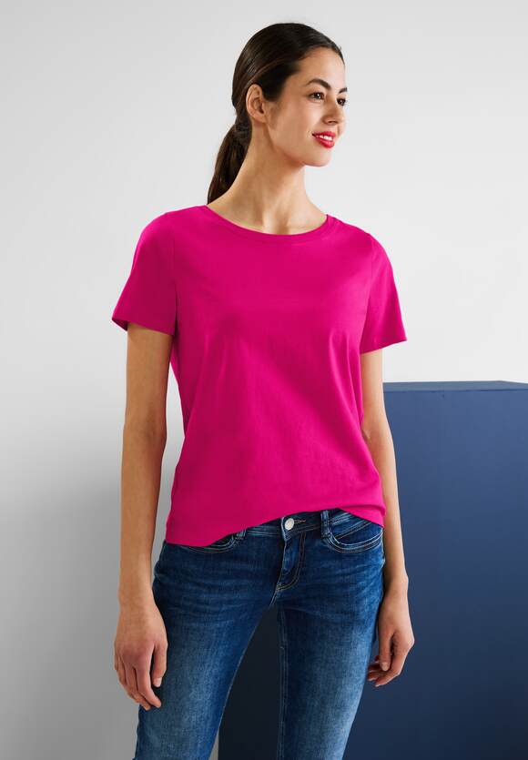 STREET ONE Basic T-Shirt Damen - STREET Online-Shop ONE Pink | Nu