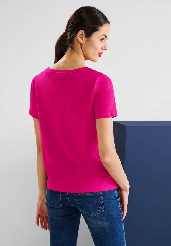 STREET ONE Basic T-Shirt Pink - Online-Shop Damen STREET ONE | Nu