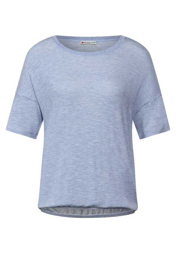 STREET ONE Shirt in Melangeoptik Damen - Cozy Blue Melange | STREET ONE  Online-Shop