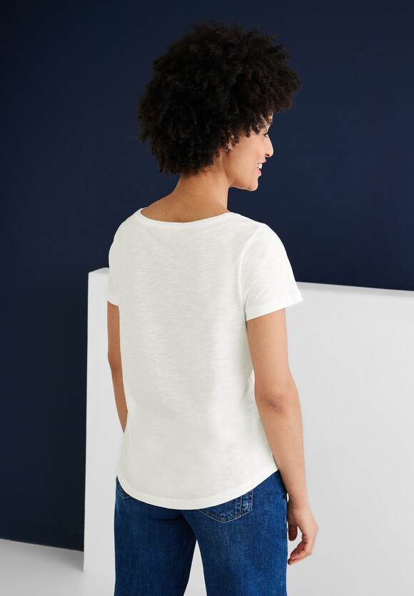 STREET ONE T-Shirt mit Off Damen - Style STREET - White V-Ausschnitt Online-Shop Gerda | ONE