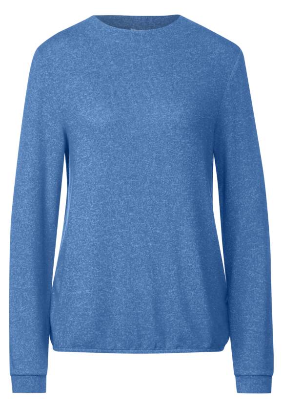 STREET ONE Langarmshirt mit Gummisaum Intense Gentle | Online-Shop ONE Damen STREET Lena Melange Style - - Blue